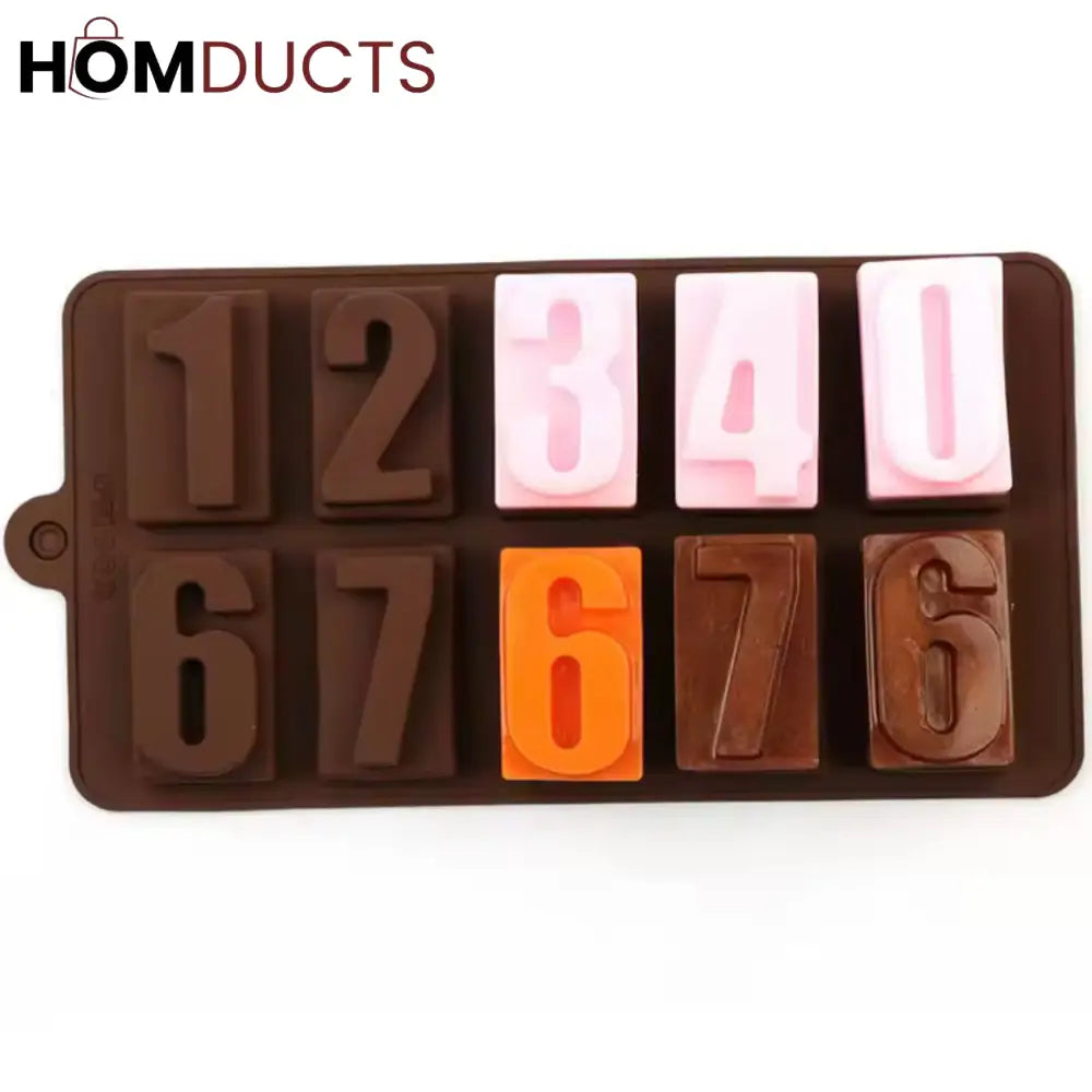 3D Silicone Number Chocolate Mold - Cake & Dessert Tool