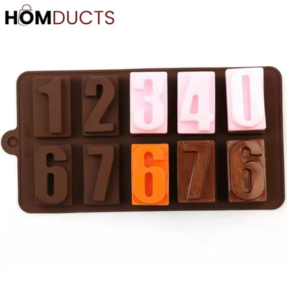3D Silicone Number Chocolate Mold - Cake & Dessert Tool