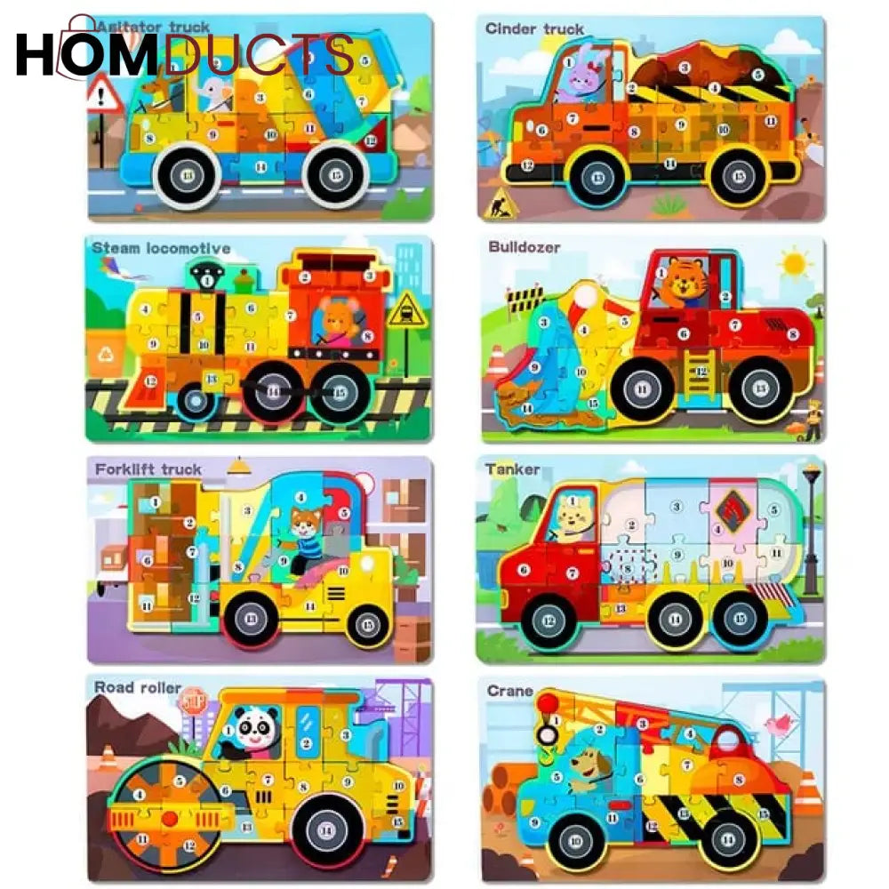 3d Wooden vehicle theme puzzle