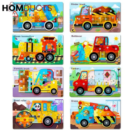 3d Wooden vehicle theme puzzle