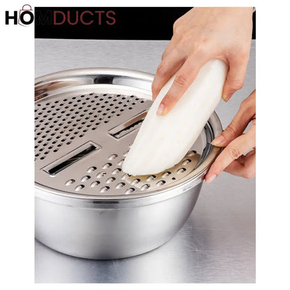 3in1 Stainless Steel Colander With Grater