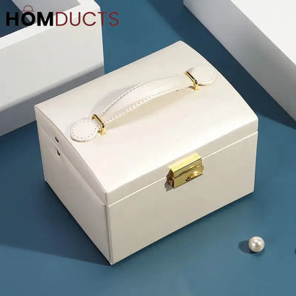 3Layer Mirror Leather Jewellery Organizer