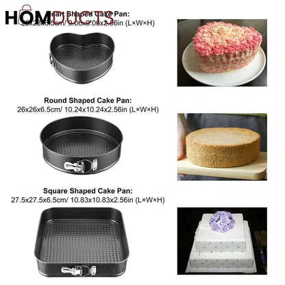 3pc Non Stick Cake Pan (Round, Heart , Square)