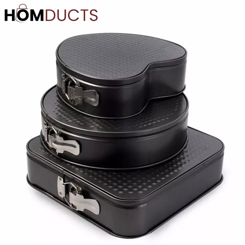 3pc Non Stick Cake Pan (Round, Heart , Square)