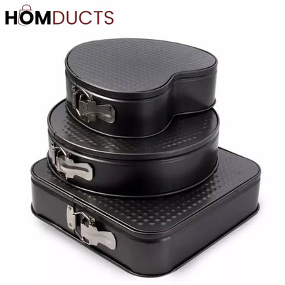 3pc Non Stick Cake Pan (Round, Heart , Square)