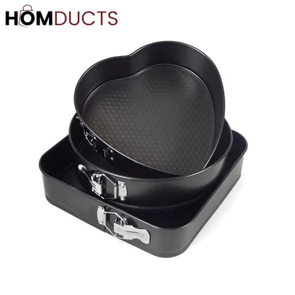 3pc Non Stick Cake Pan (Round, Heart , Square)