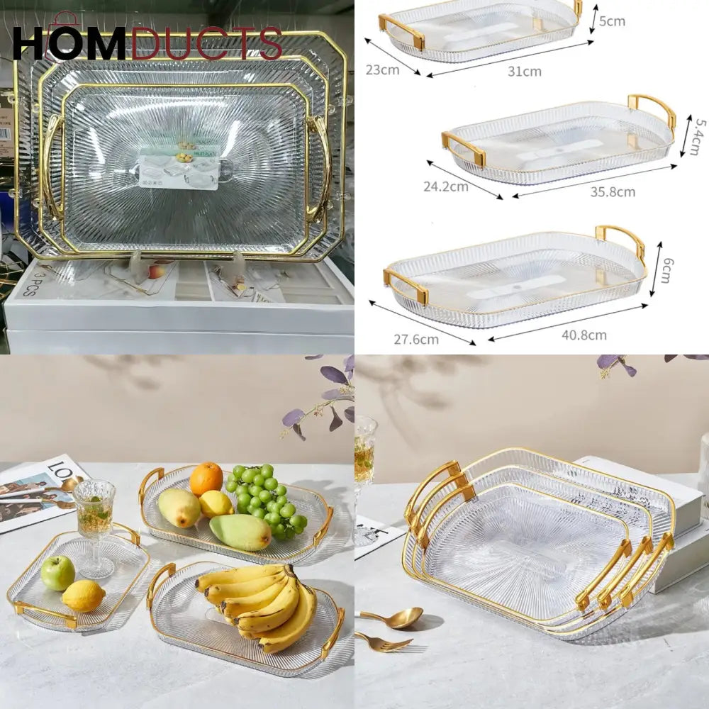 3pcs Acrylic Tray Set (Box Packing)