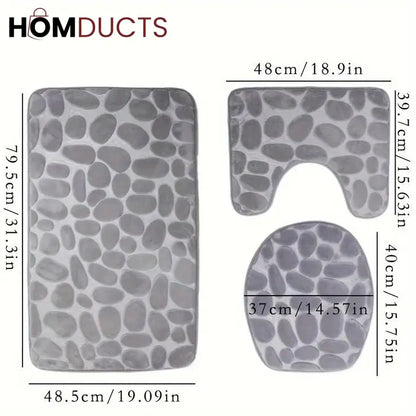 3Pcs Super Absorbent Bath Matt Set