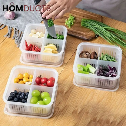 4 Compartment Refrigerator Storage Box