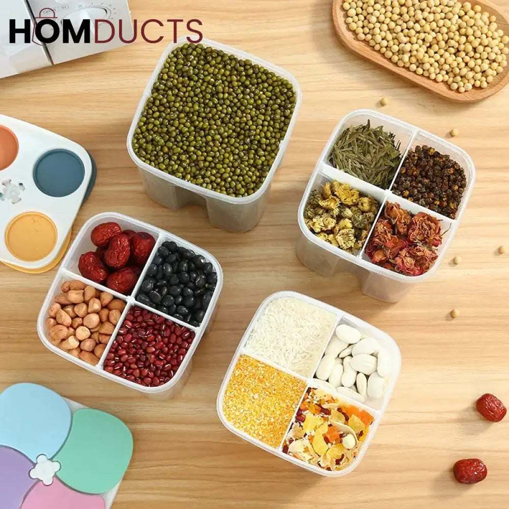 4 Grids Cereal Storage Box