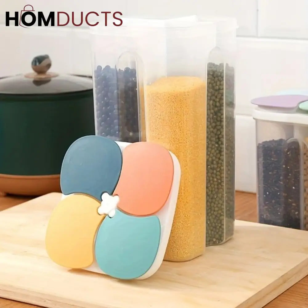 4 Grids Cereal Storage Box