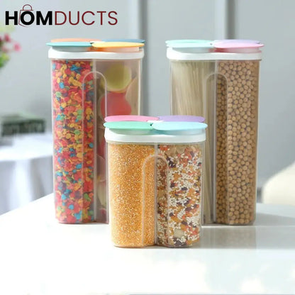 4 Grids Cereal Storage Box