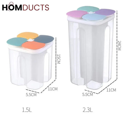 4 Grids Cereal Storage Box
