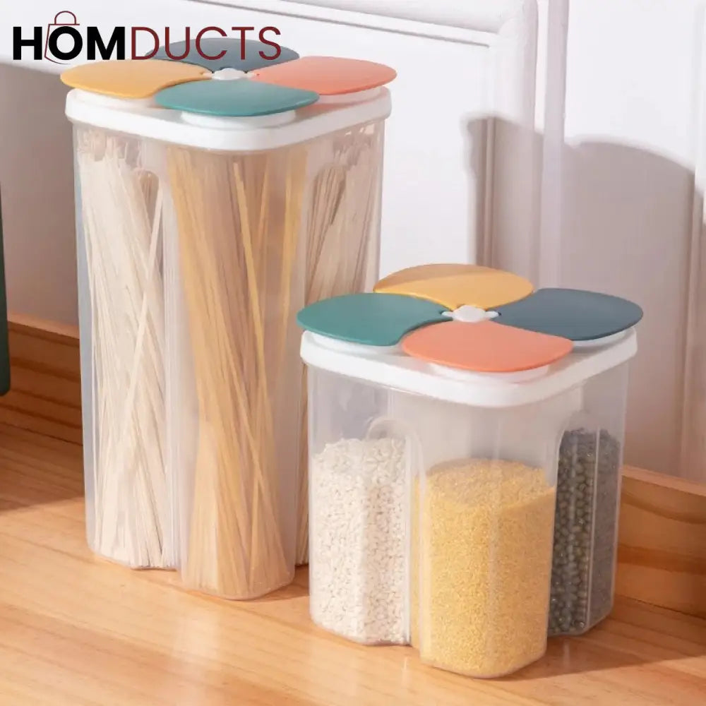 4 Grids Cereal Storage Box