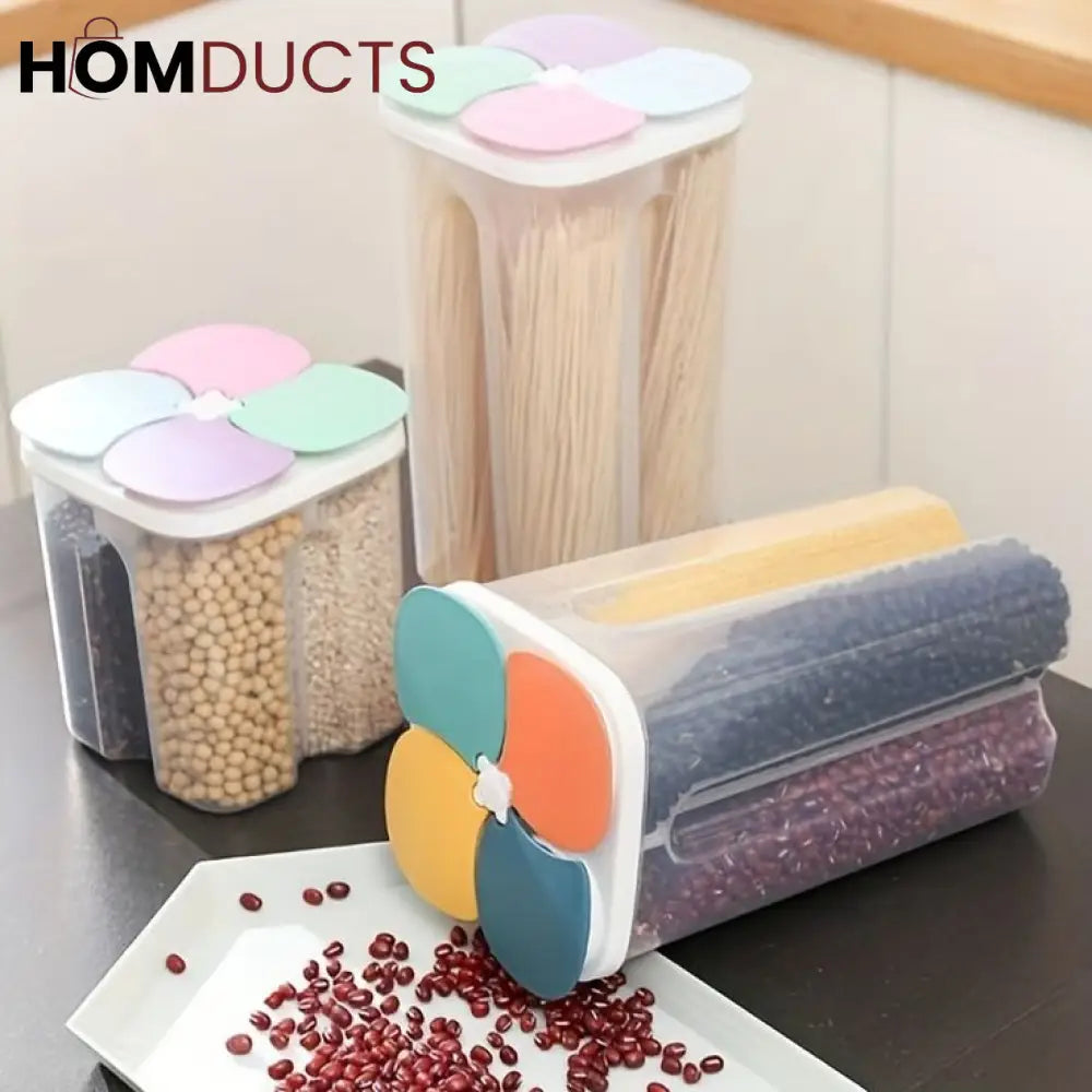 4 Grids Cereal Storage Box