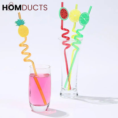 4 Pcs Spiral Drinking Straws