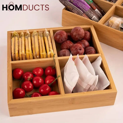 4 Portion Wooden Tray