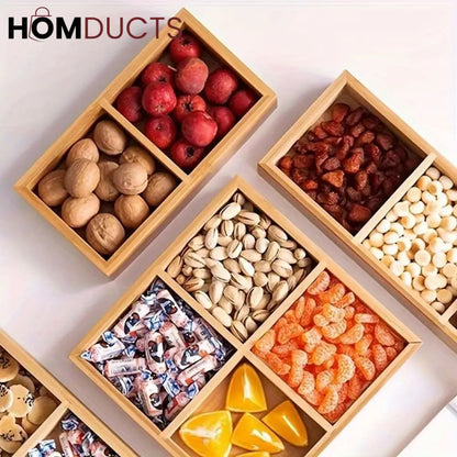 4 Portion Wooden Tray