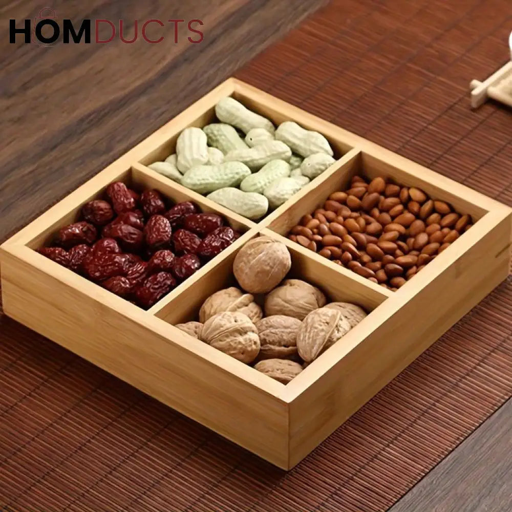 4 Portion Wooden Tray