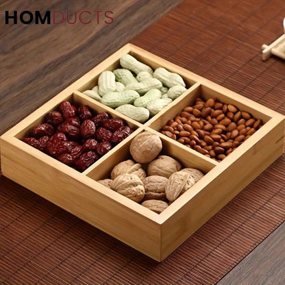 4 Portion Wooden Tray