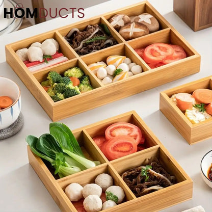 4 Portion Wooden Tray