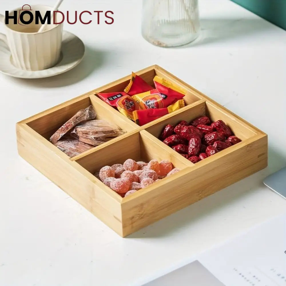 4 Portion Wooden Tray