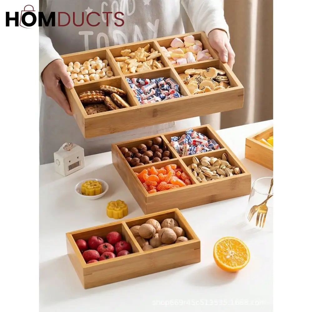 4 Portion Wooden Tray