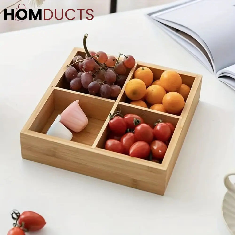 4 Portion Wooden Tray