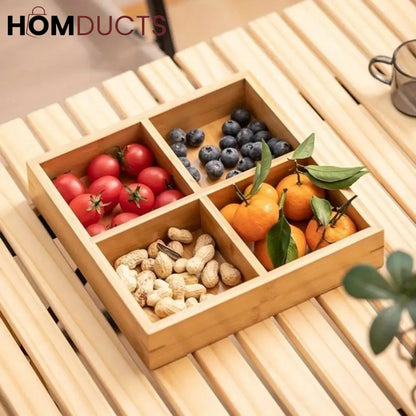 4 Portion Wooden Tray