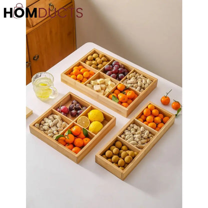 4 Portion Wooden Tray
