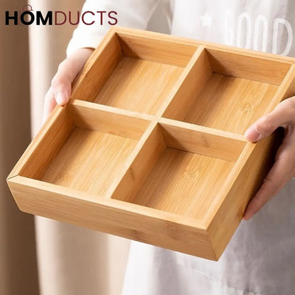 4 Portion Wooden Tray