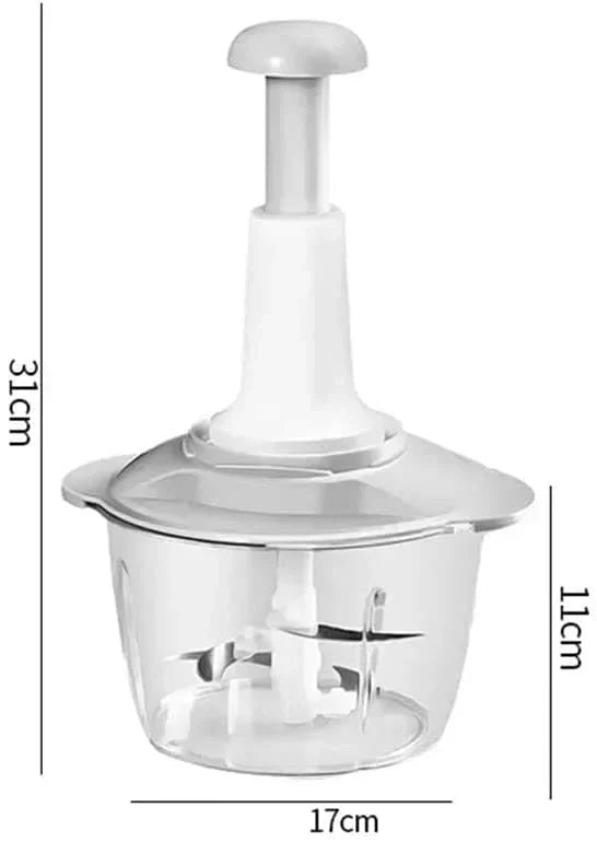 Hand Push Chopper with Beater & Safety Lock – Multifunction Vegetable Cutter