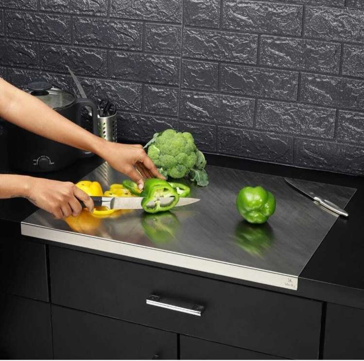 Stainless Steel Chopping Board 41x32cm – Large Durable Kitchen Cutting Board for Food Prep