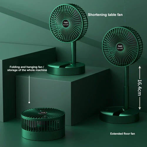 Rechargeable Telescopic Foldable Table Fan – Adjustable Height & Portable Cooling
