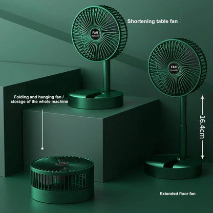 Rechargeable Telescopic Foldable Table Fan – Adjustable Height & Portable Cooling