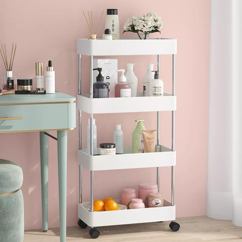 4-Layers Storage Rack Trolley – Portable Multi-Purpose Organizer