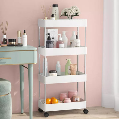 4-Layers Storage Rack Trolley – Portable Multi-Purpose Organizer