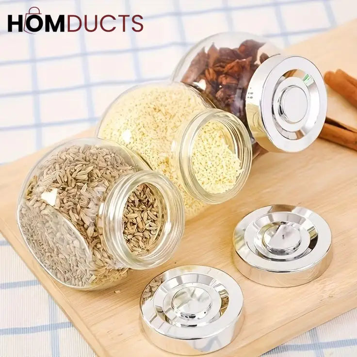 4Pcs Glass Jar Set
