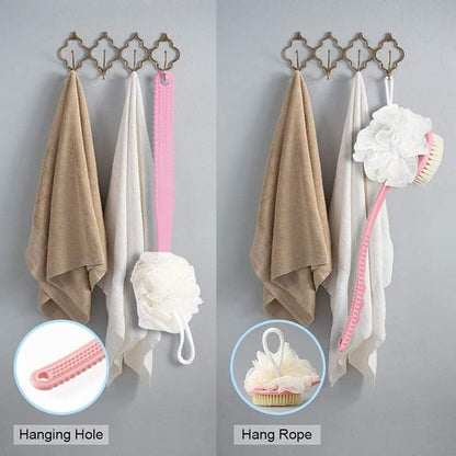 2 in 1 Back Body Bath Brush with Soft Bristles & Loofah | Dual-Sided Shower Exfoliator