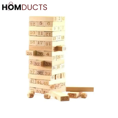 54Pcs Colorful Wooden Wood Layer Stack Tambling