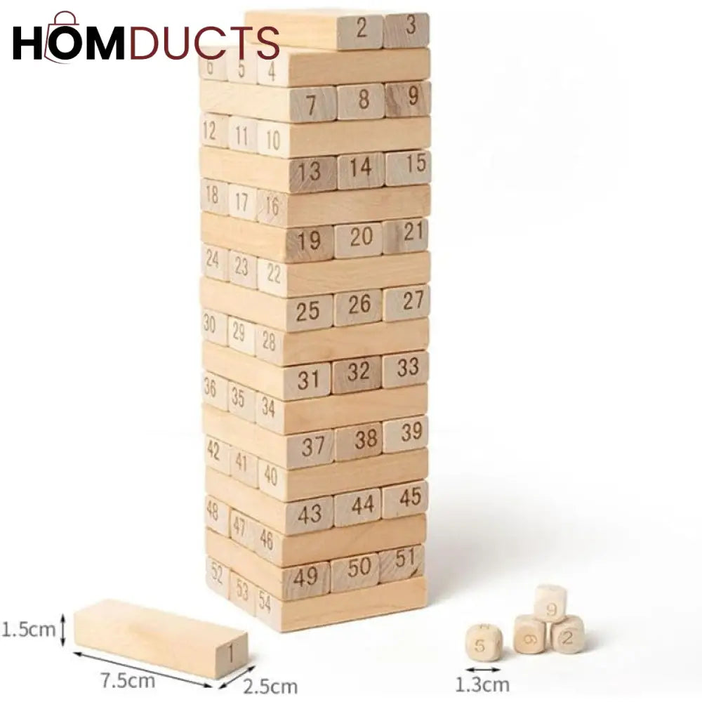 54Pcs Colorful Wooden Wood Layer Stack Tambling