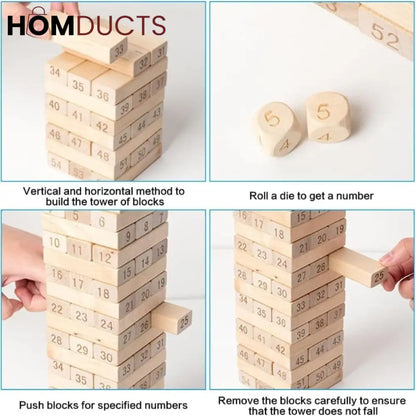 54Pcs Colorful Wooden Wood Layer Stack Tambling