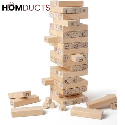 54Pcs Colorful Wooden Wood Layer Stack Tambling