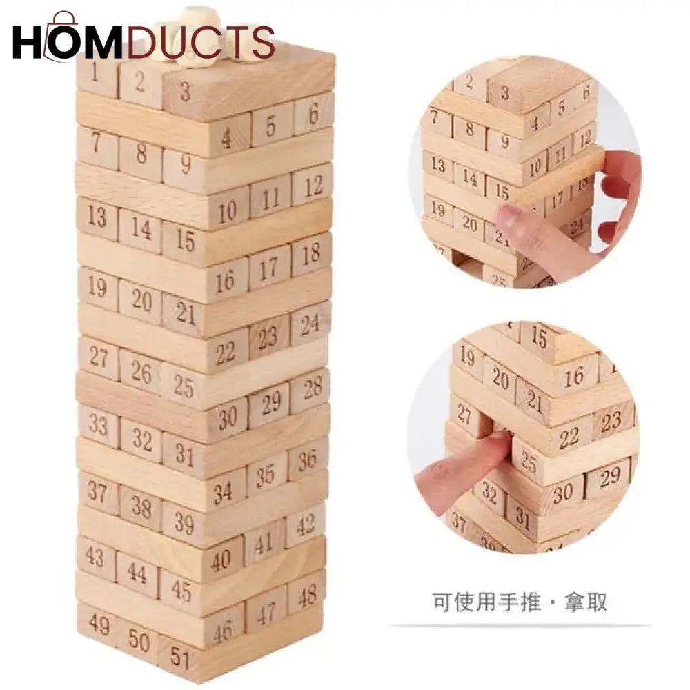 54Pcs Colorful Wooden Wood Layer Stack Tambling