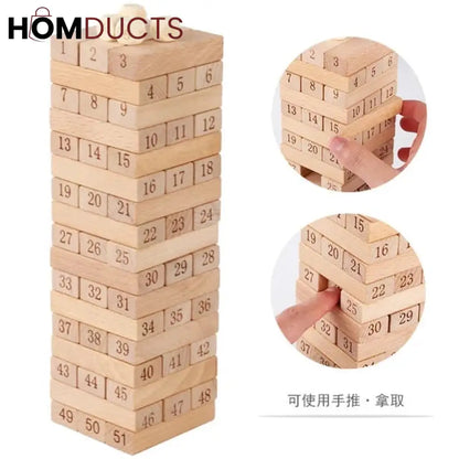 54Pcs Colorful Wooden Wood Layer Stack Tambling