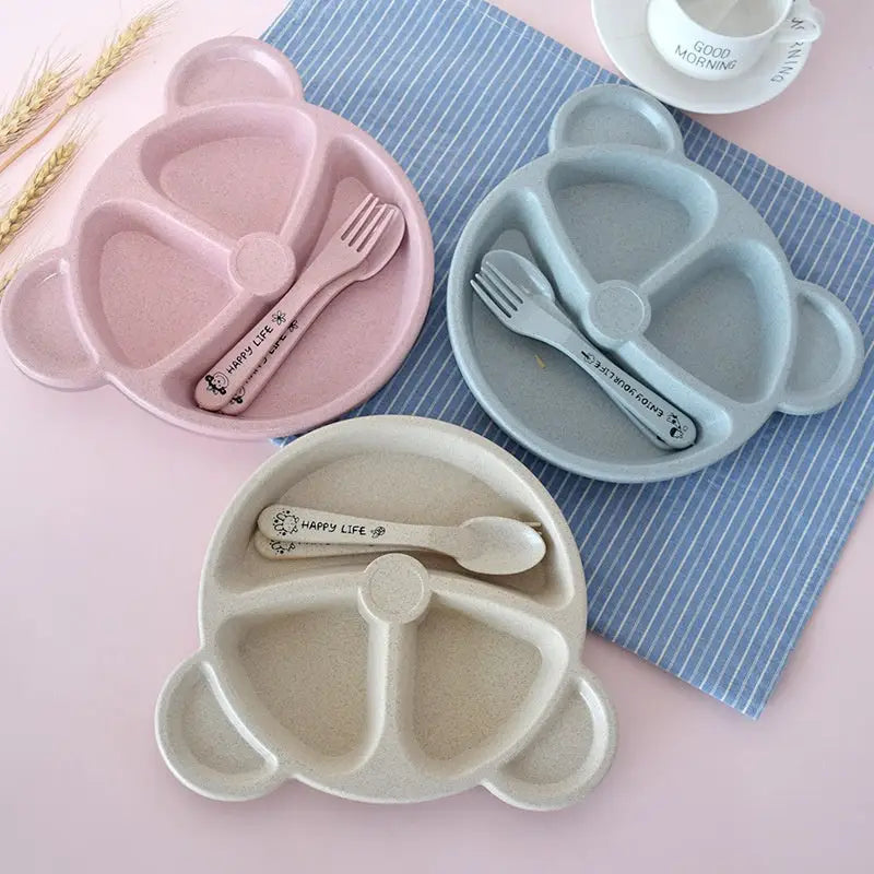 5Pcs Bear Plate Set With Spoon
