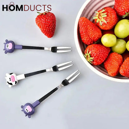 6 in 1 Cartoon Style Stainless Steel Fruit Fork