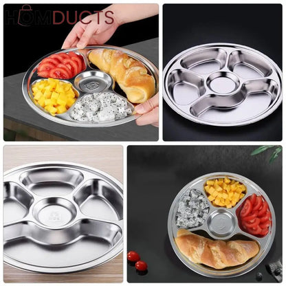 6 Portion Stainless Snack Plate