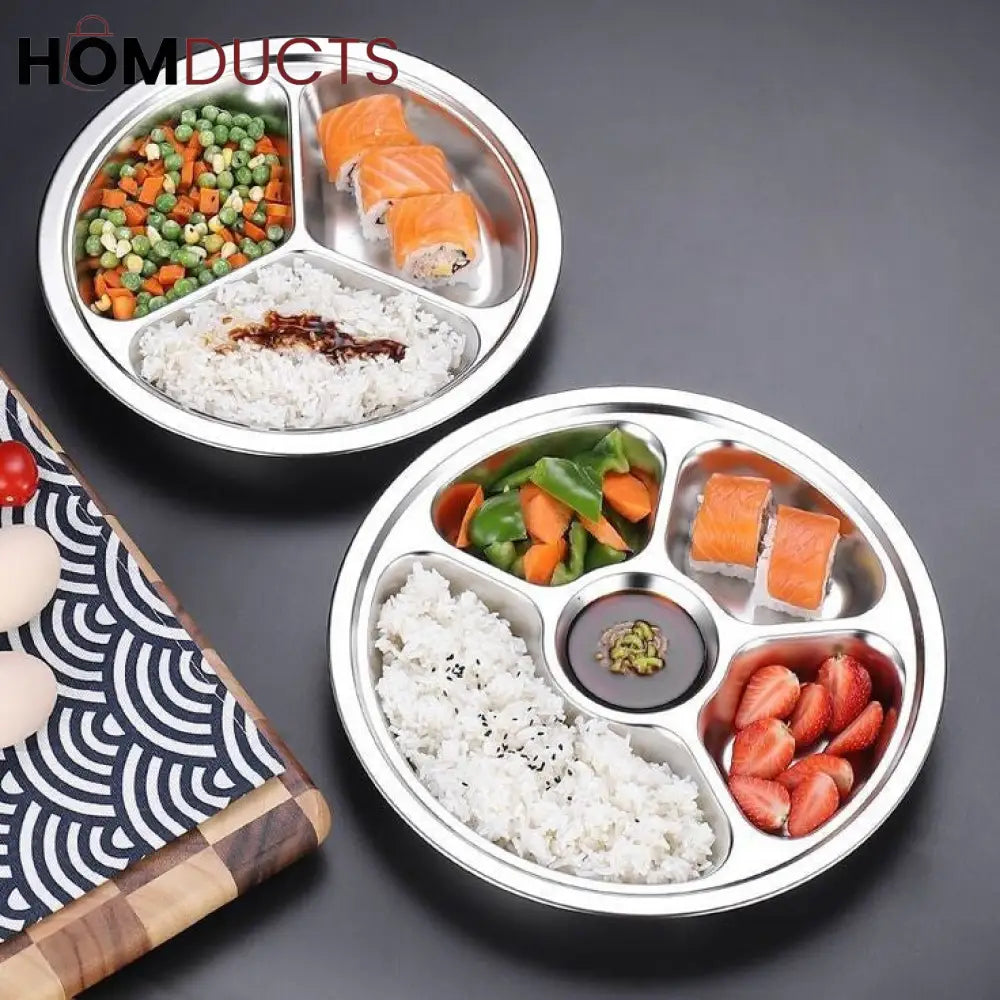 6 Portion Stainless Snack Plate