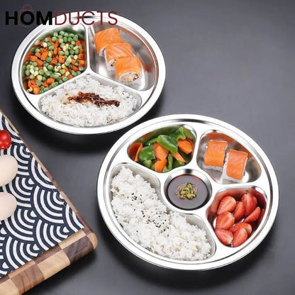 6 Portion Stainless Snack Plate